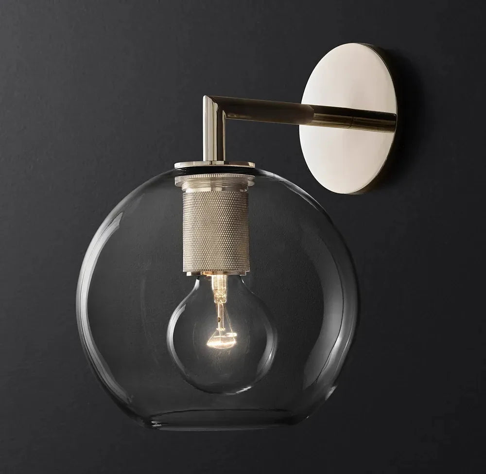 Machinist Modern Glass Shade Wall Sconce