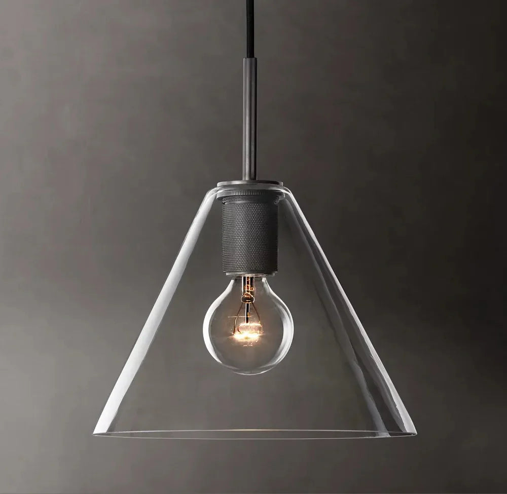 Machinist Modern Shade Glass Pendant Light 11”