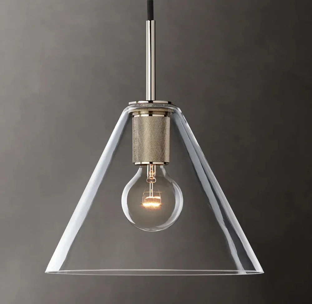 Machinist Modern Shade Glass Pendant Light 11”