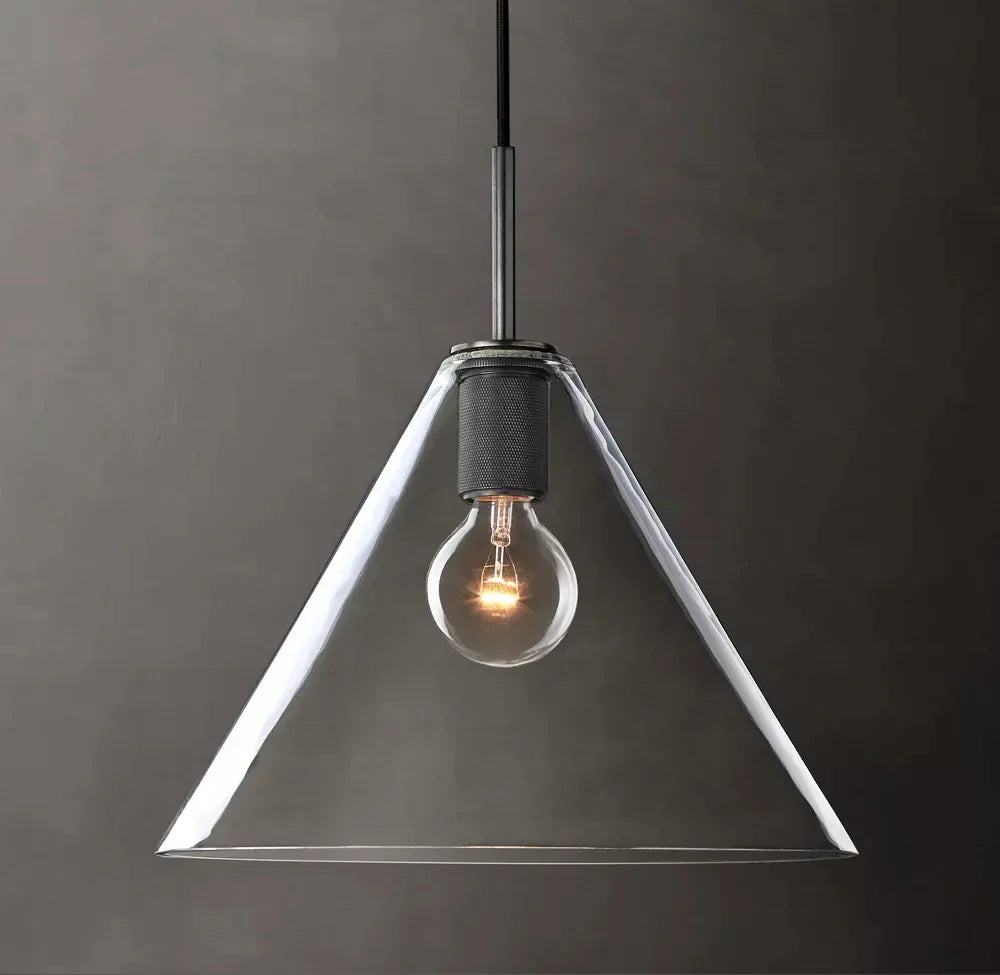 Machinist Modern Shade Glass Pendant Light 11”