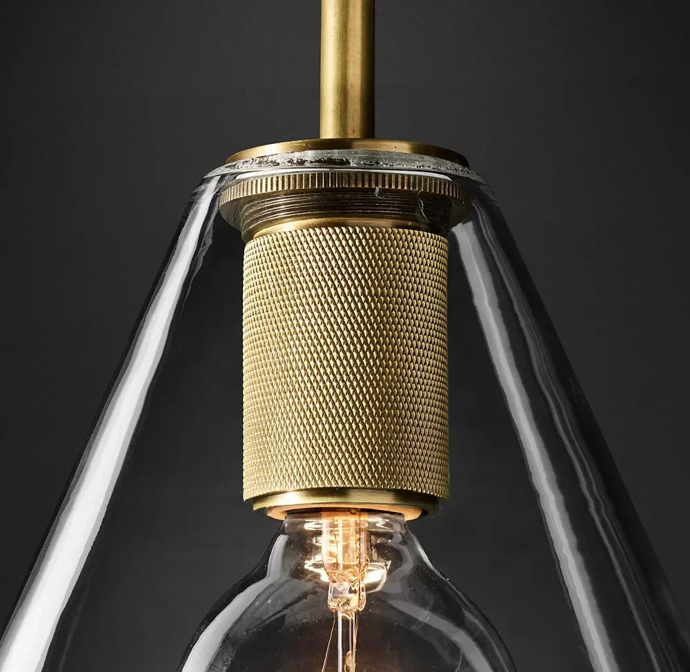 Machinist Modern Shade Glass Pendant Light 14”