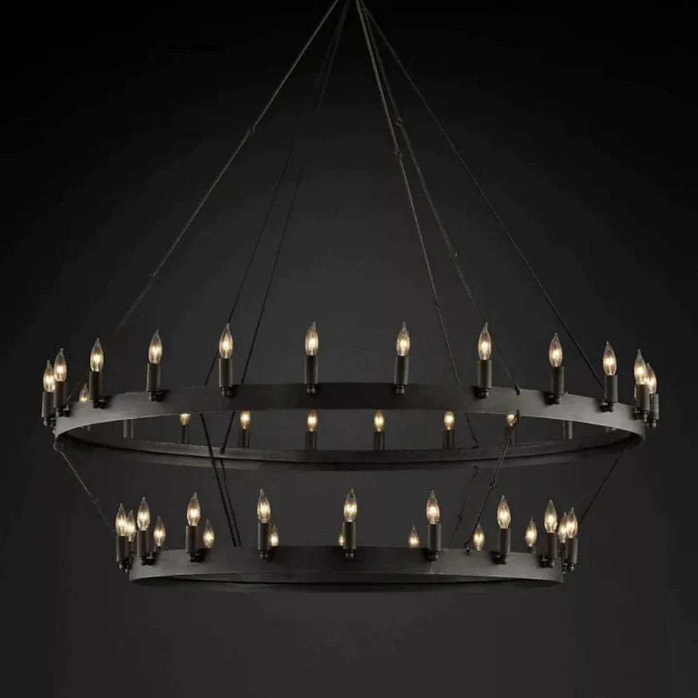 Camino Vintage Two-Tier Round Chandelier 38"/50"/63"/73"