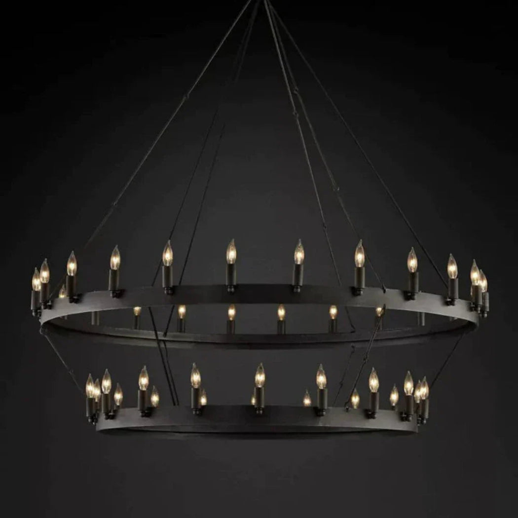 Camino Vintage Two-Tier Round Chandelier 38"/50"/63"/73"