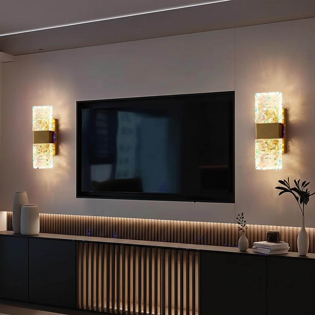 Natural crystal wall lamp