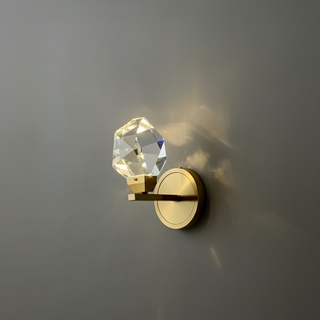 Faceted Crystal Prism Wall Lamp