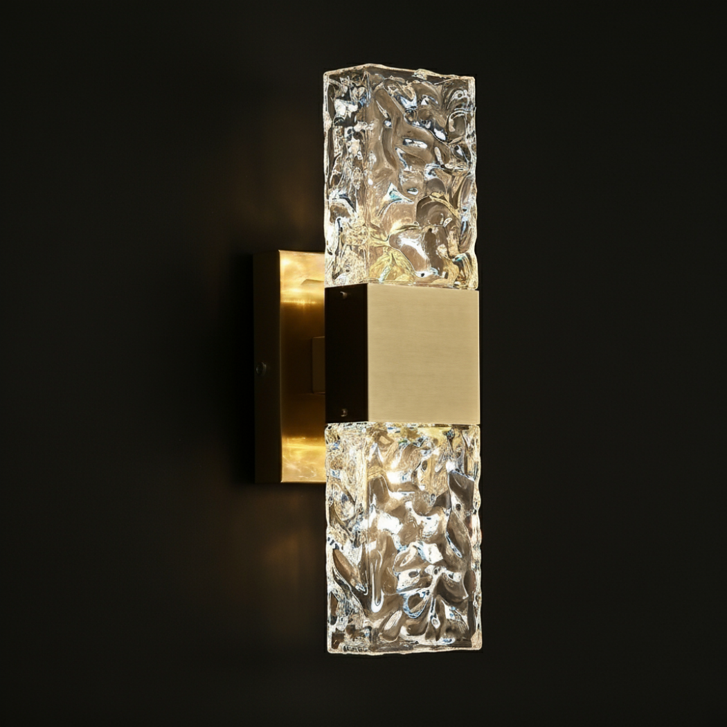 Natural crystal wall lamp