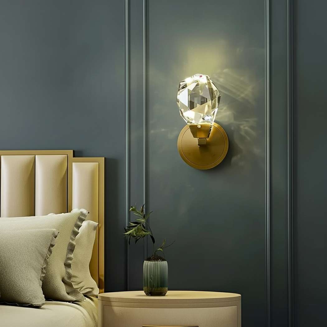 Faceted Crystal Prism Wall Lamp