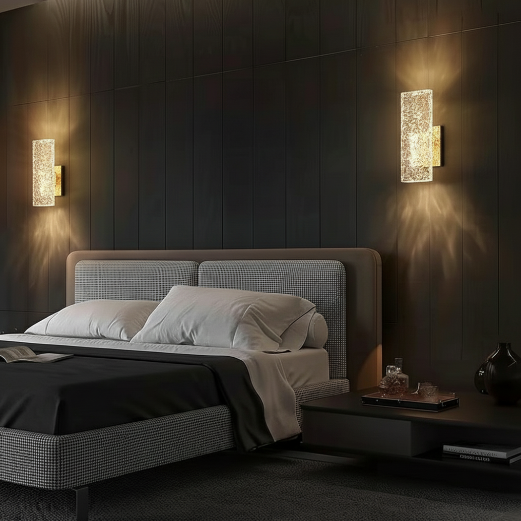 Natural crystal wall lamp