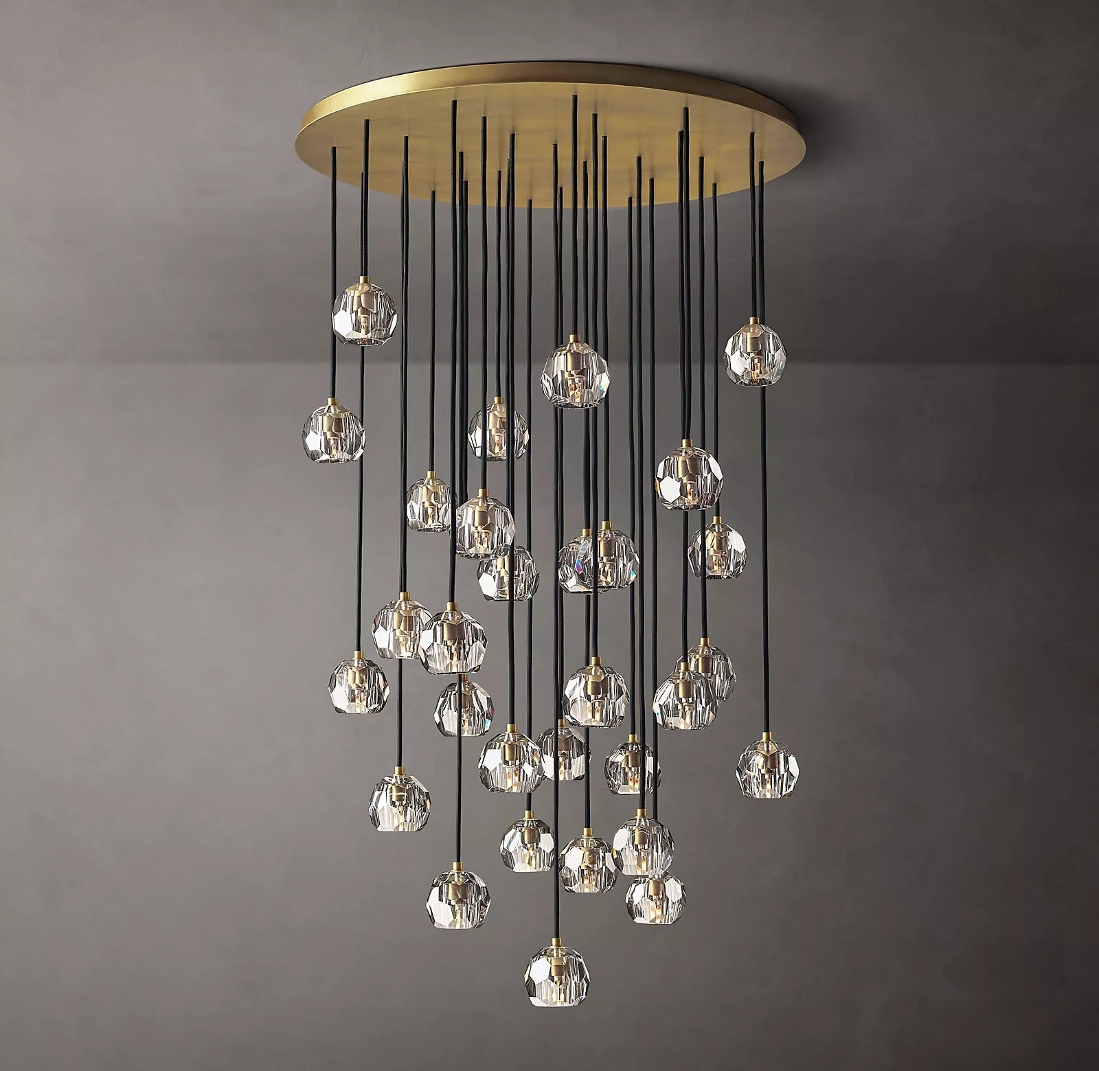 Boule De Modern Clear Round Cluster Chandelier 40"