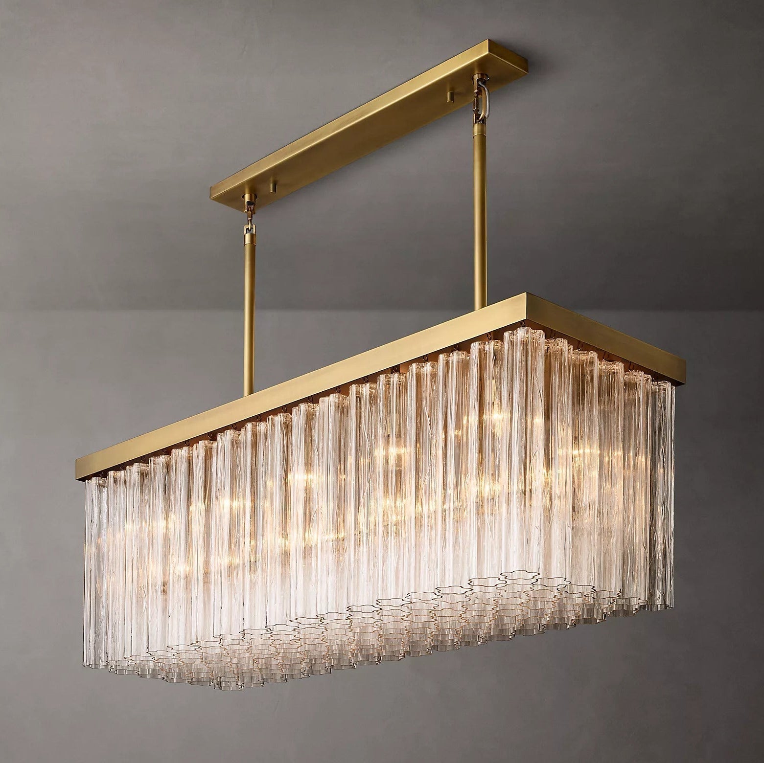 Caesar Modern Glass Tube Linear Chandelier 54"