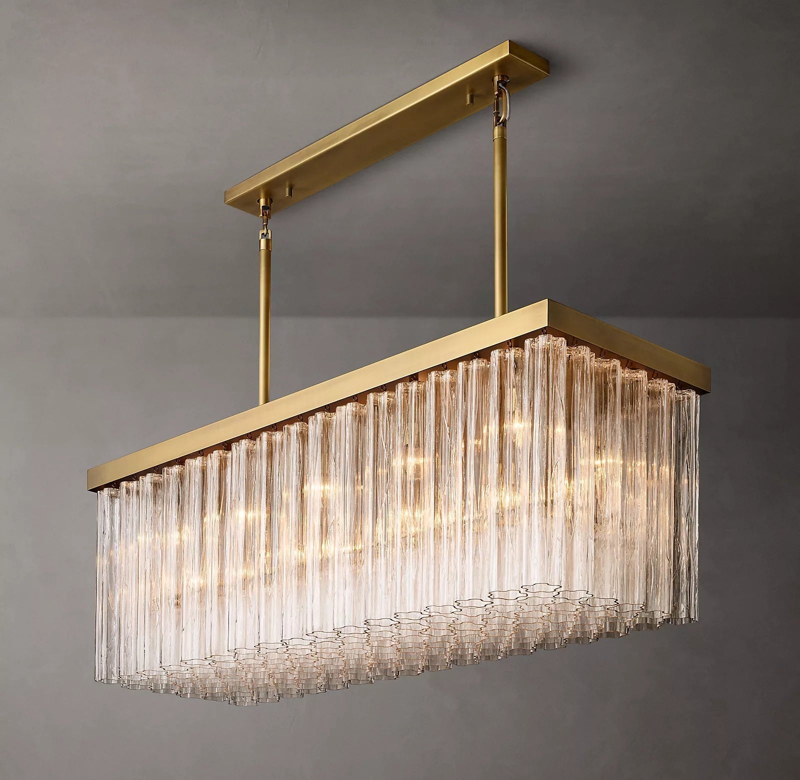 Caesar Modern Glass Tube Linear Chandelier 54"