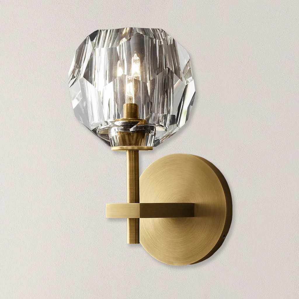 Boule De Clear Crystal Glass Sconce