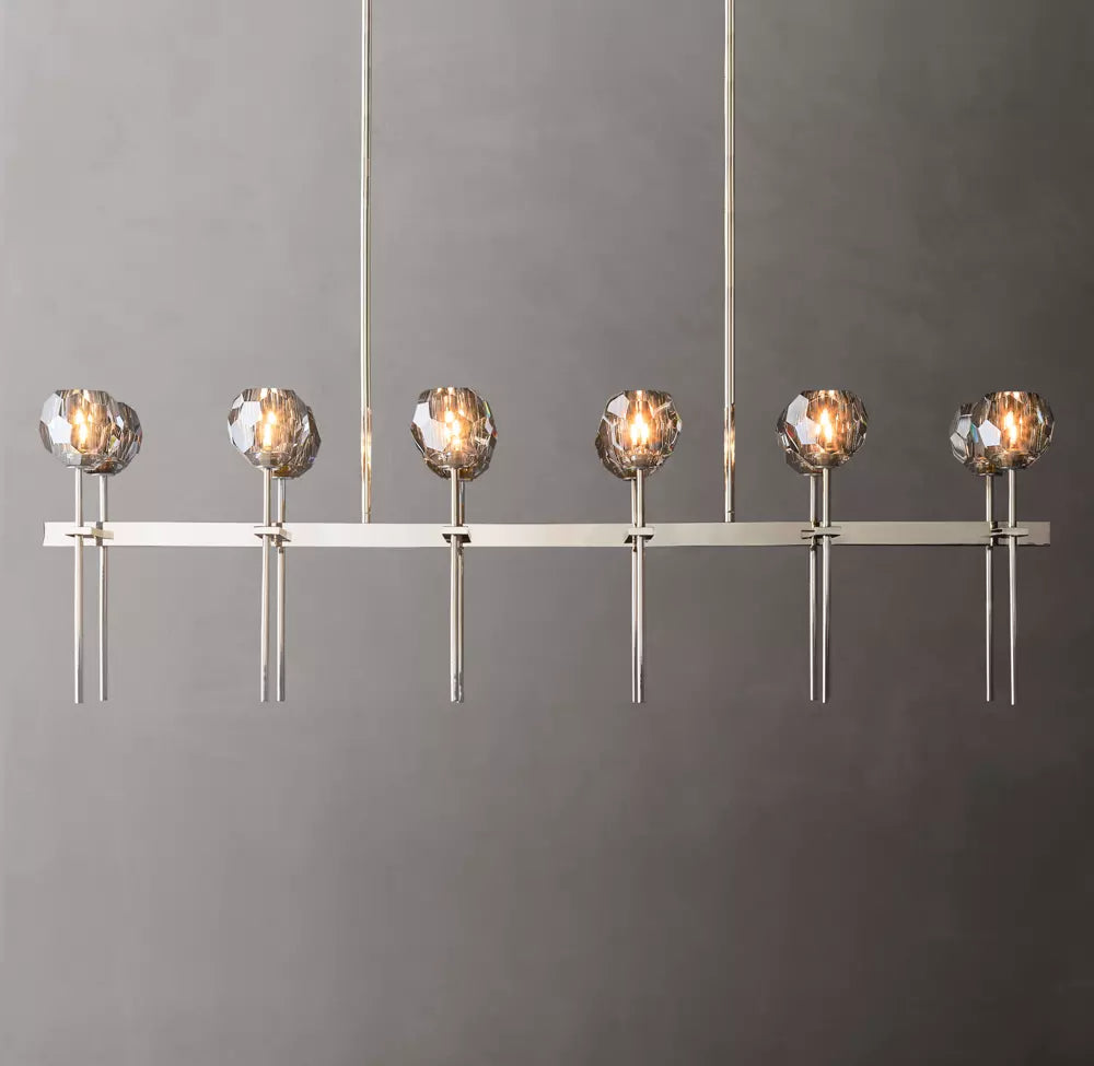 Boule De Modern Smoke Double Linear Chandelier 60"