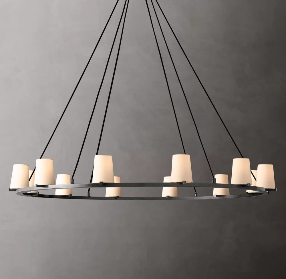 Pauillac Modern Fabric Shade Round Chandelier  60”