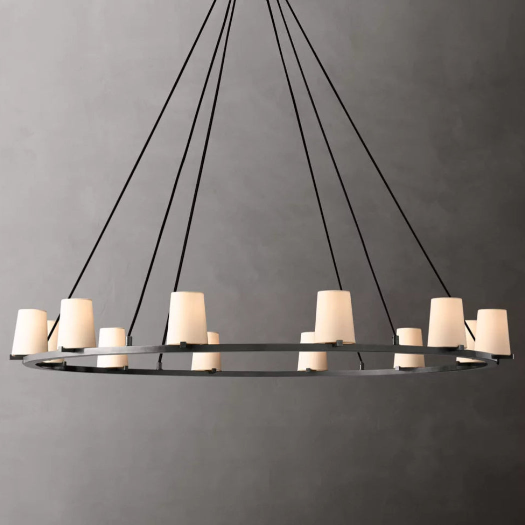 Pauillac Modern Fabric Shade Round Chandelier  60”