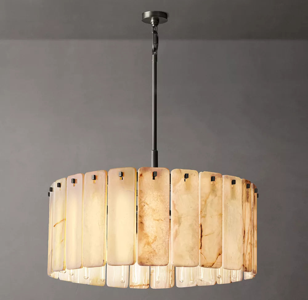 Calamette Modern Onyx Round Chandelier 36"