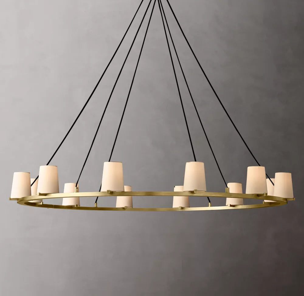 Pauillac Modern Fabric Shade Round Chandelier  60”