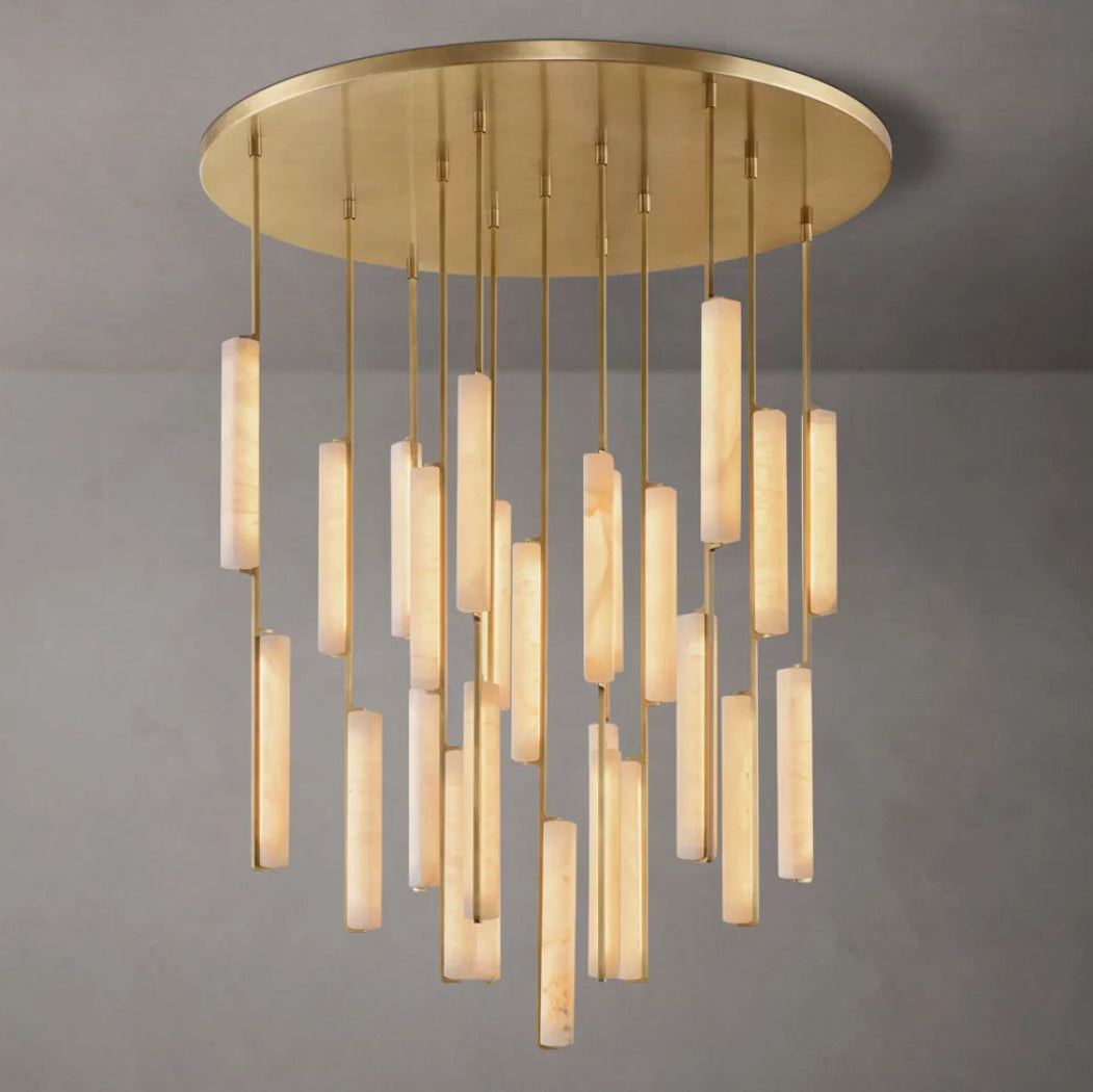 Audubons Modern Alabaster Round Chandelier 56"