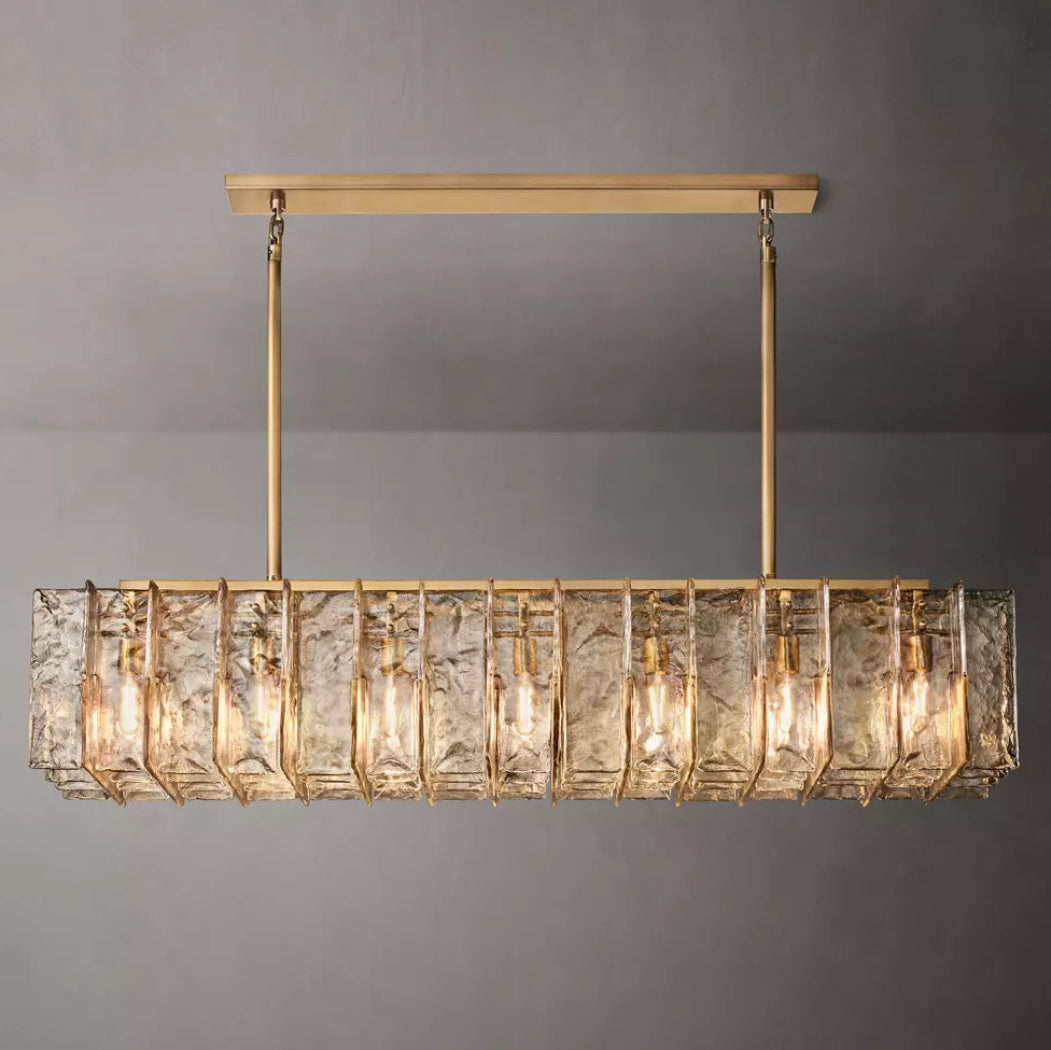Lattice Modern Somke Linear Chandelier 67"