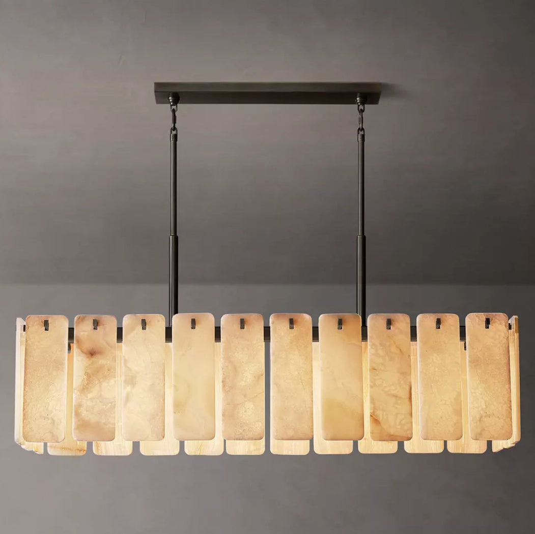 Calamette Modern Onyx Rectangular Chandelier 60"