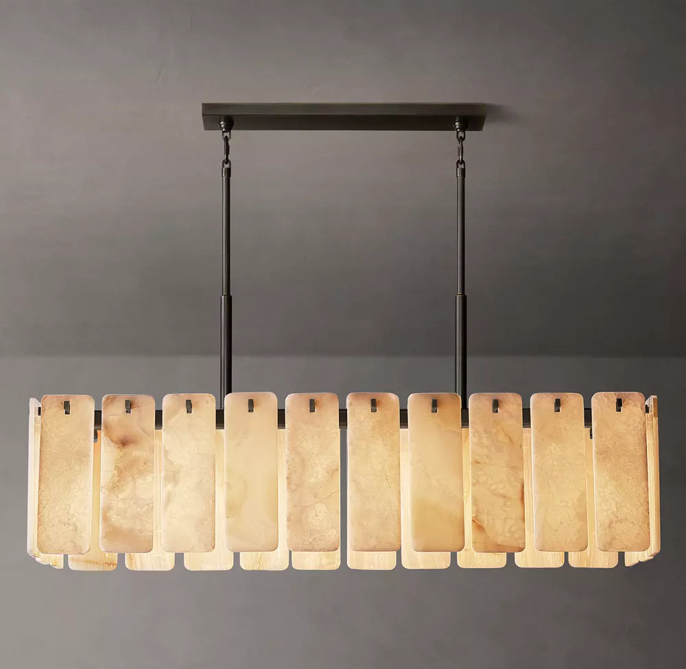 Calamette Modern Onyx Rectangular Chandelier 60"