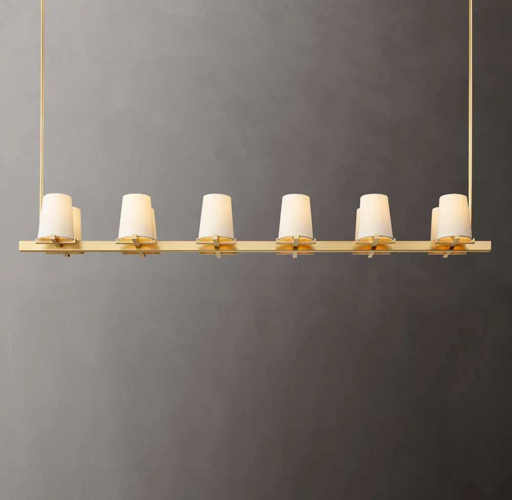 Pauillac Modern Linear Fabric Shade Chandelier 60"