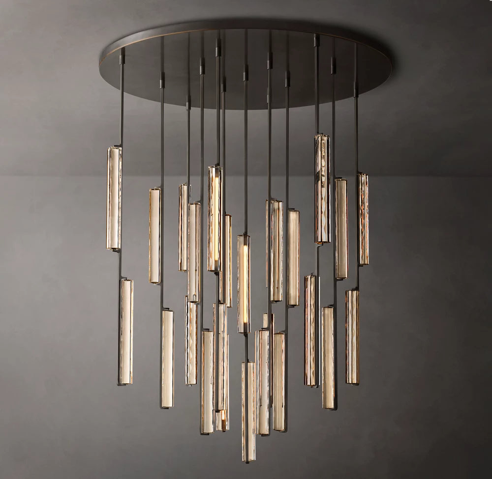 Audubon Modern Crystal Round Chandelier 56"