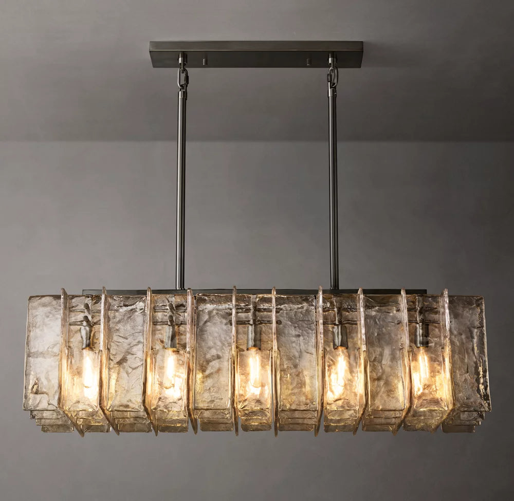 Lattice Modern Somke Linear Chandelier 49"