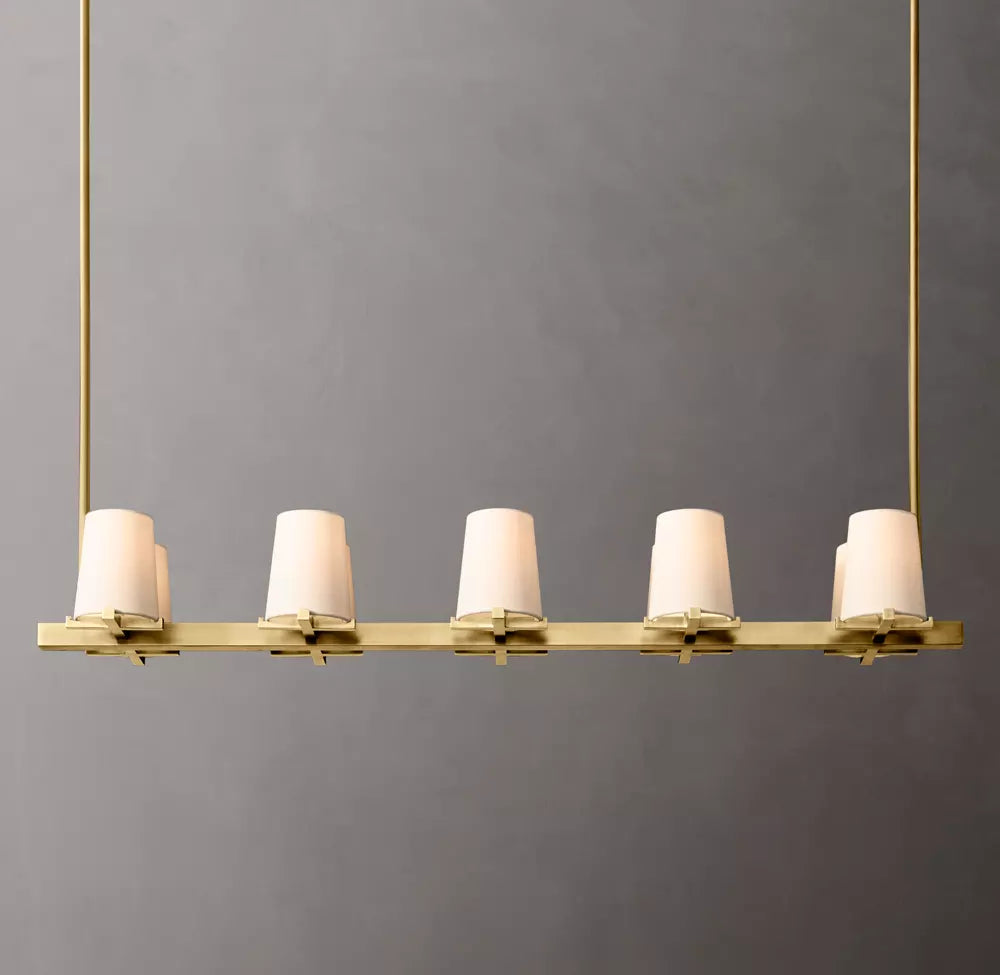 Pauillac Modern Linear Fabric Shade Chandelier 49"