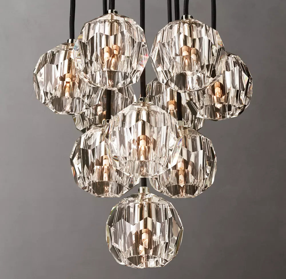 Boule De Modern Clear Round Cluster Chandelier 14"