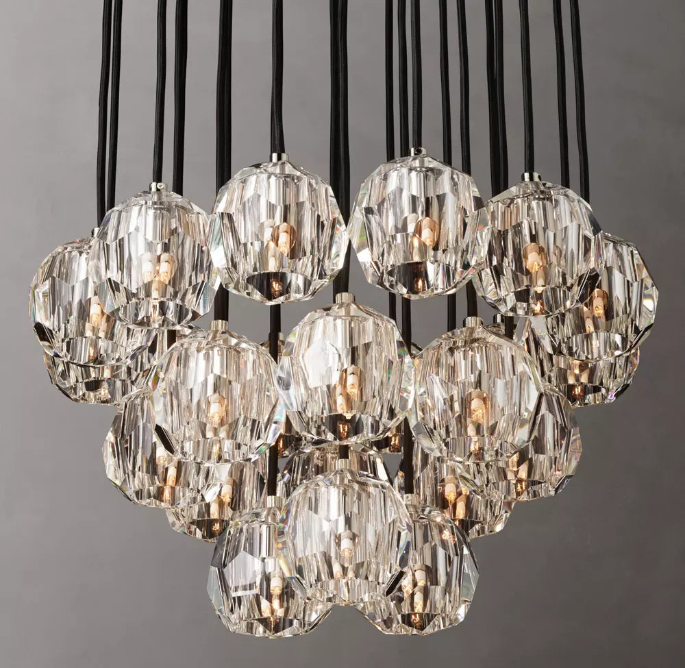 Boule De Modern Clear Round Cluster Chandelier 24"