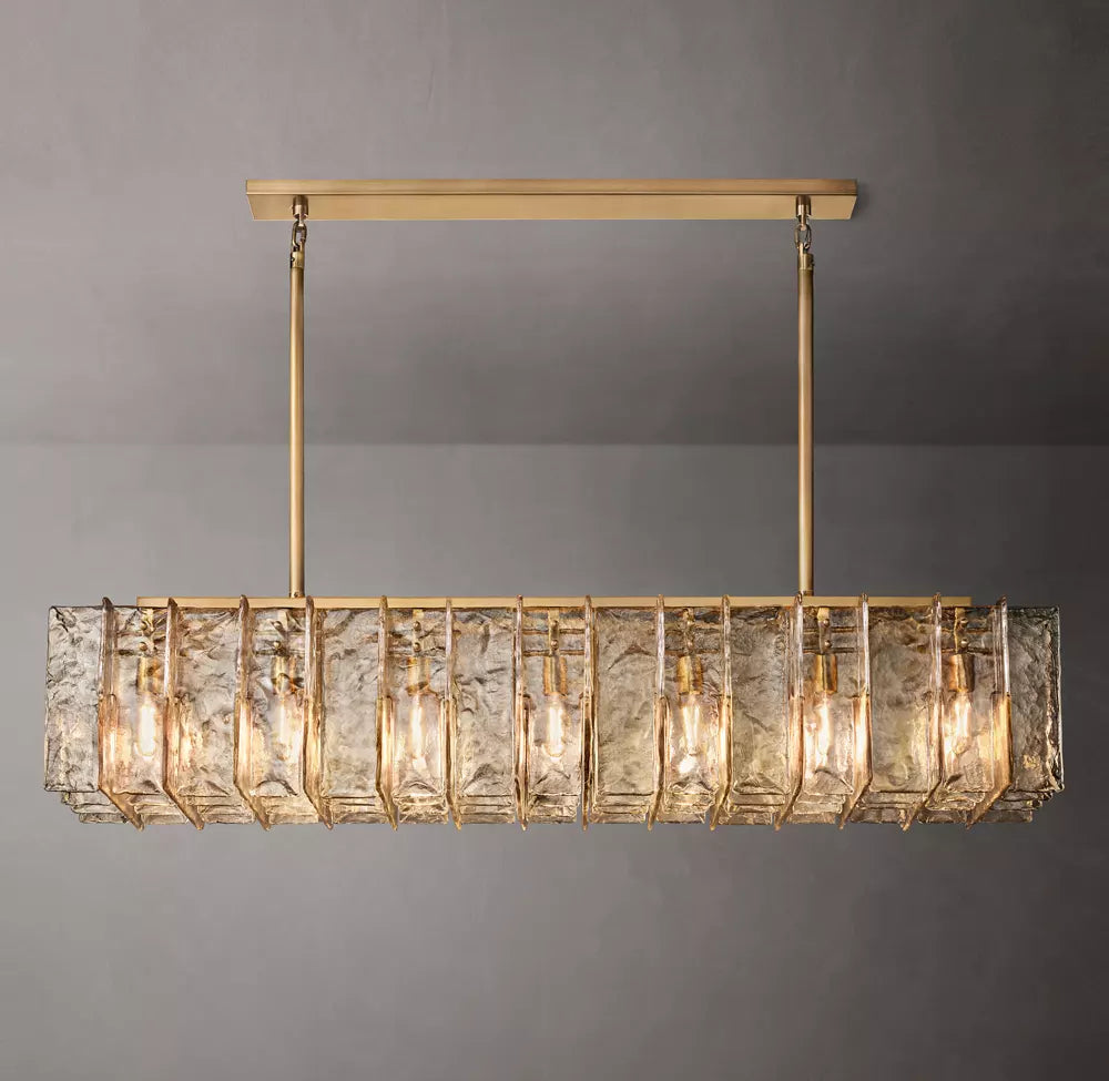 Lattice Modern Somke Linear Chandelier 67"