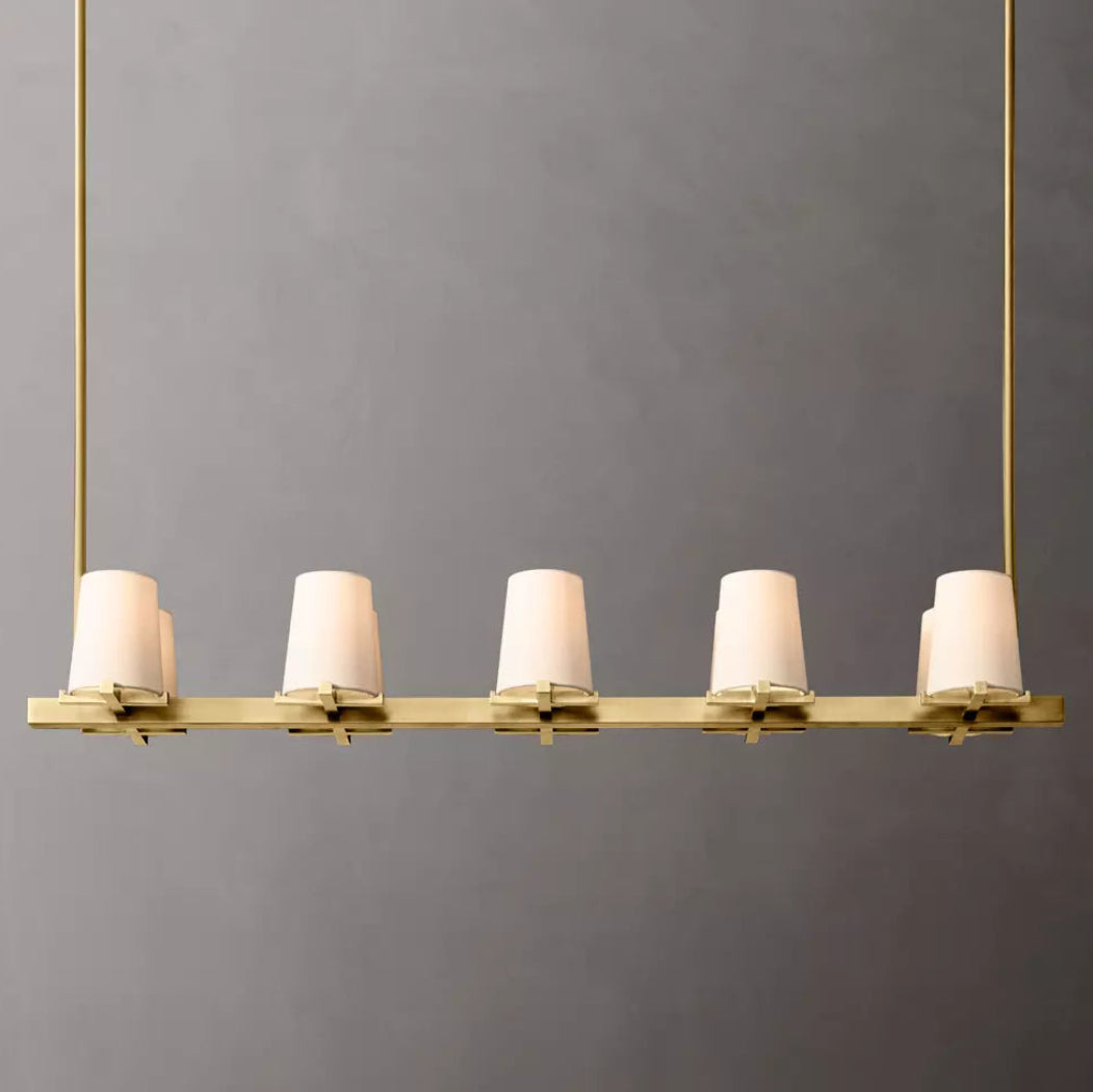 Pauillac Modern Linear Fabric Shade Chandelier 49"
