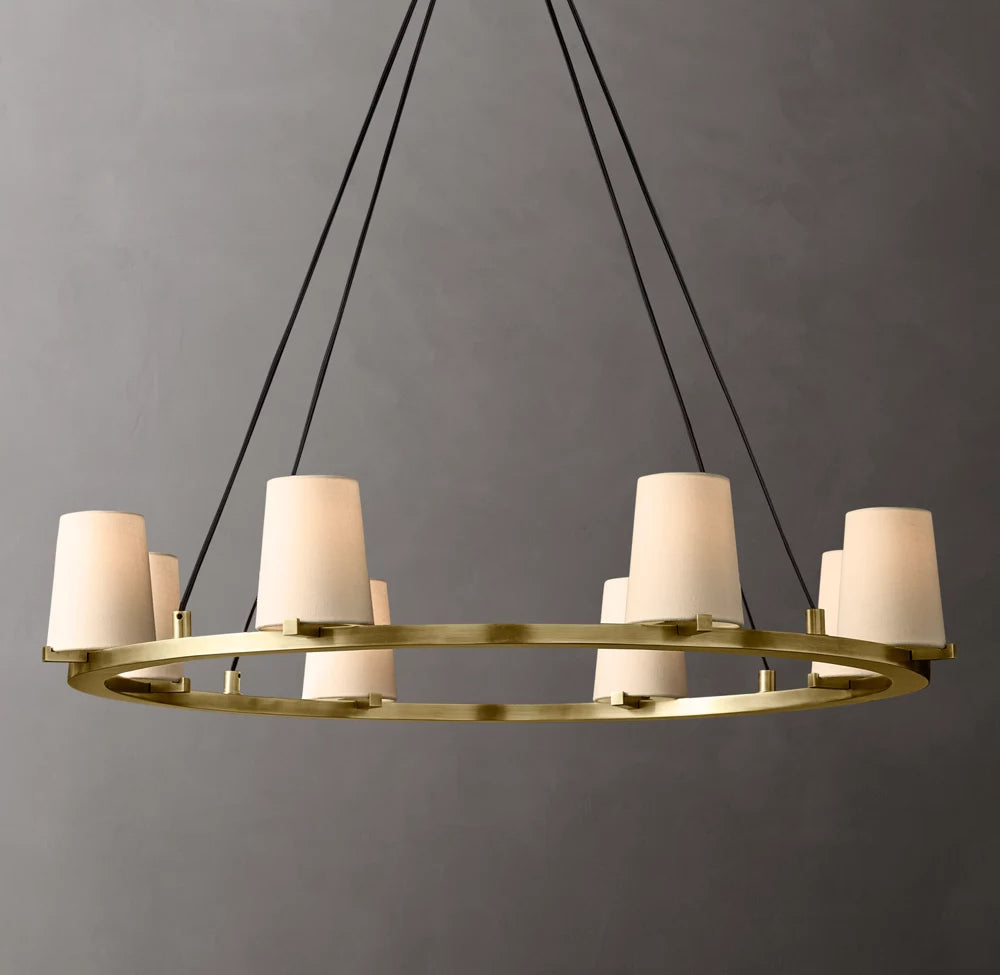 Pauillac Modern Fabric Shade Round Chandelier 36"