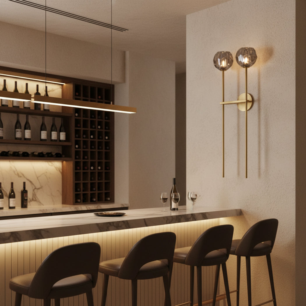 Boule De Modern Double Smoke Wall Sconce