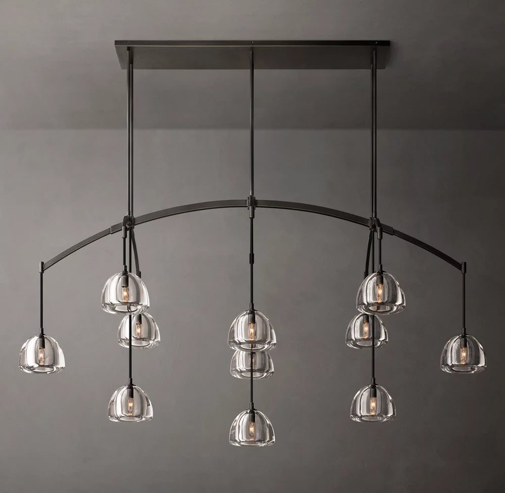 Hemispheres Modern Linear Chandelier 72"