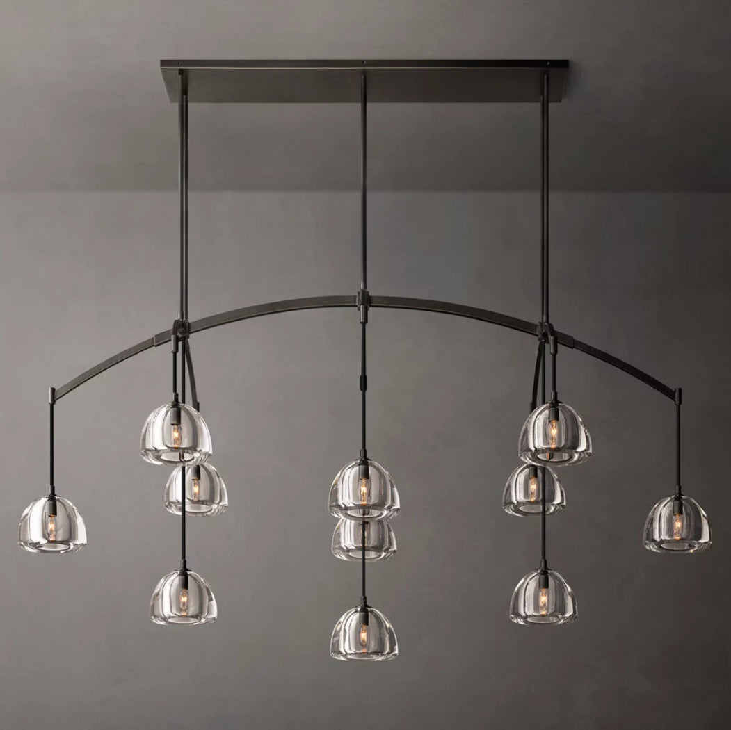 Hemispheres Modern Linear Chandelier 72"