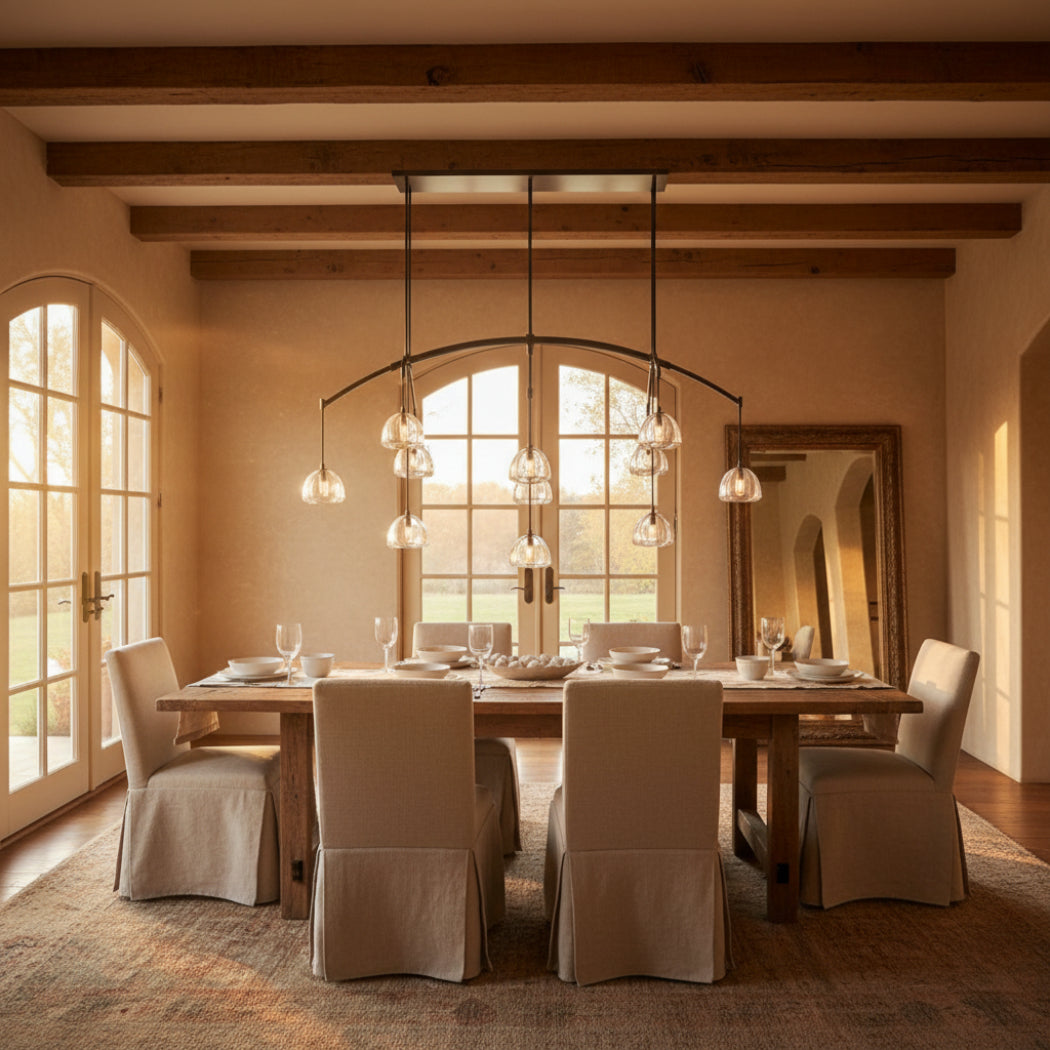 Hemispheres Modern Linear Chandelier 72"