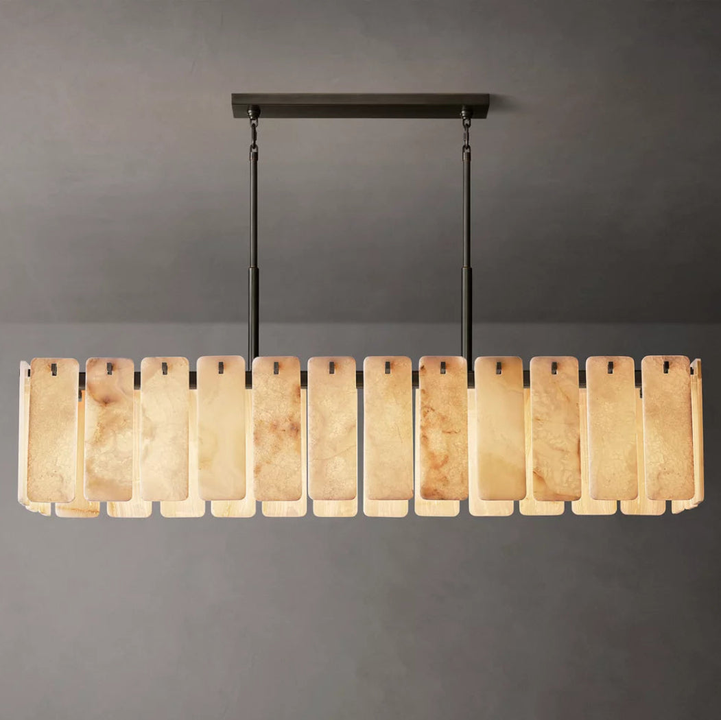 Calamette Modern Onyx Rectangular Chandelier 72"