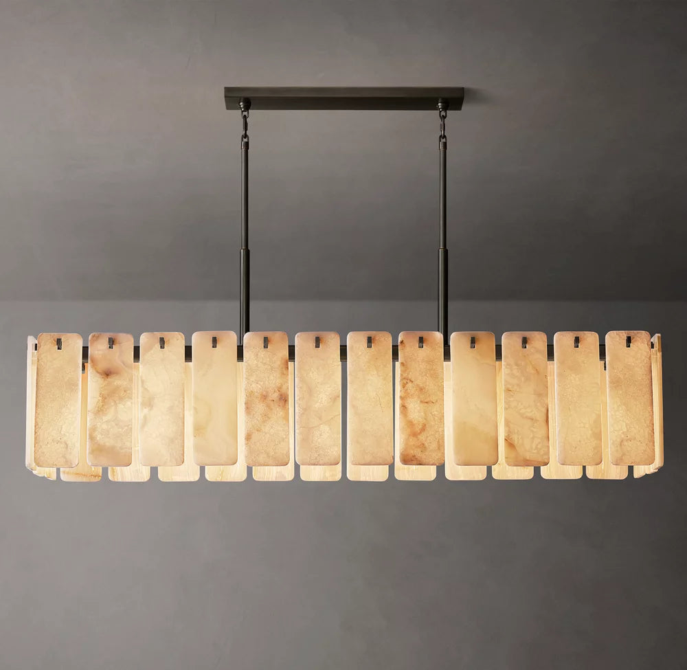 Calamette Modern Onyx Rectangular Chandelier 72"