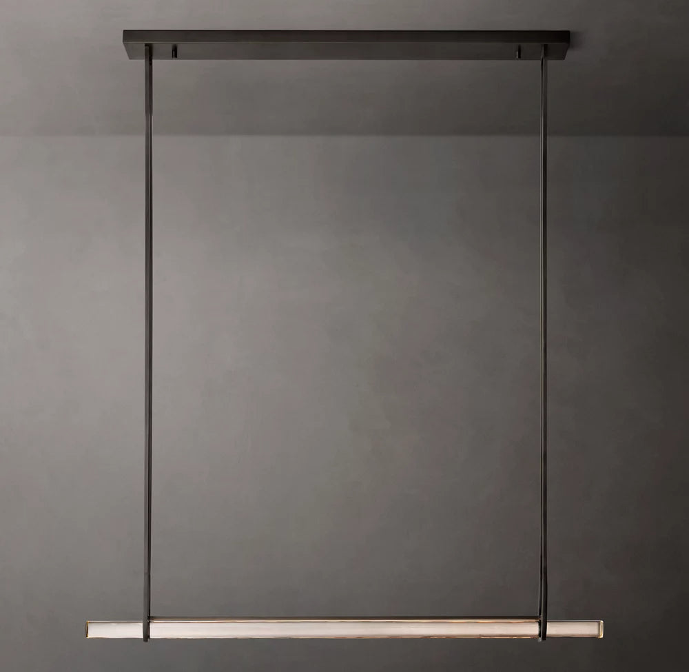 Audubon Modern Crystal Single Bar Linear Chandelier