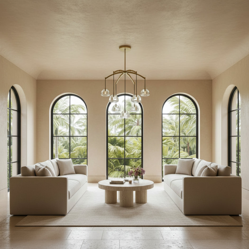 Hemispheres Modern Round Chandelier 36″