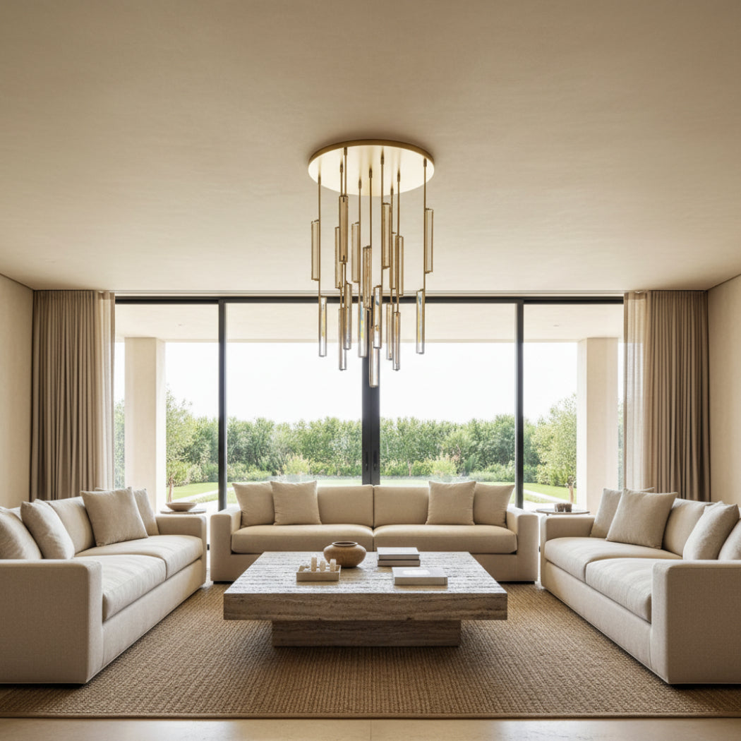 Audubon Modern Crystal Round Chandelier 40"