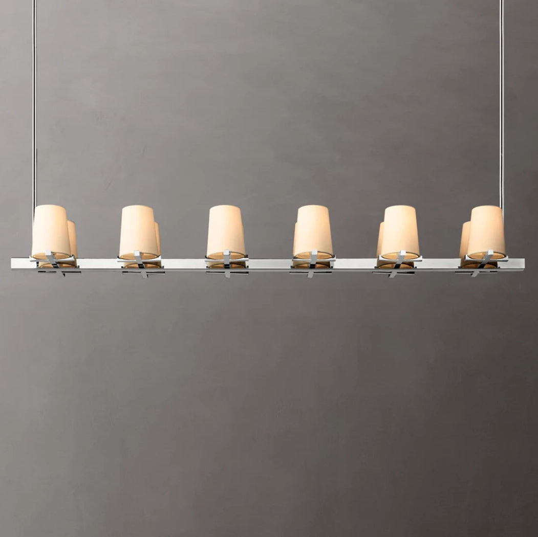 Pauillac Modern Linear Fabric Shade Chandelier 60"
