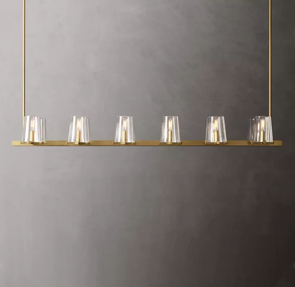 Pauillac Modern Linear Glass Chandelier 60"