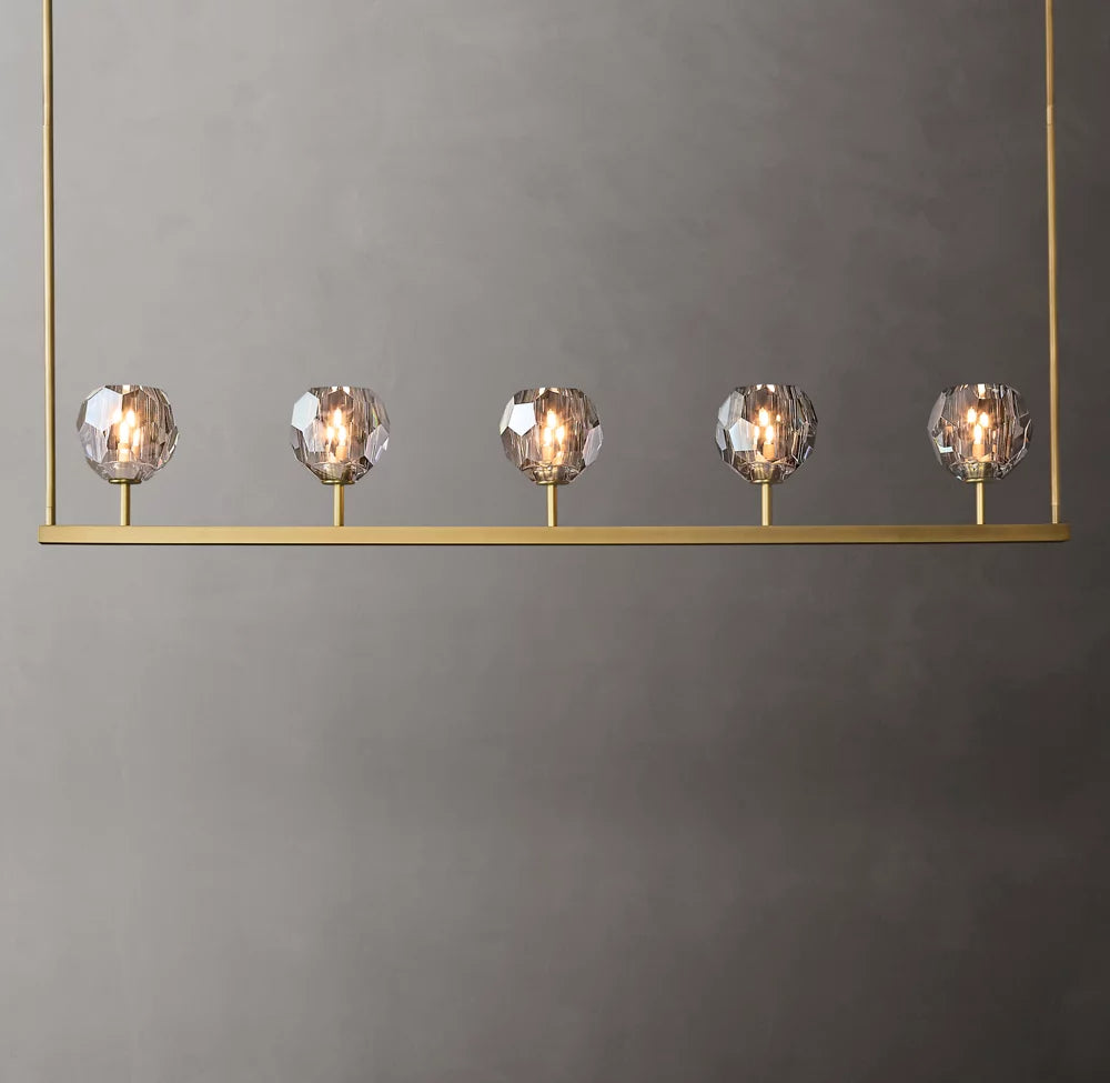 Boule De Modern Smoke Glass Linear Chandelier 48"