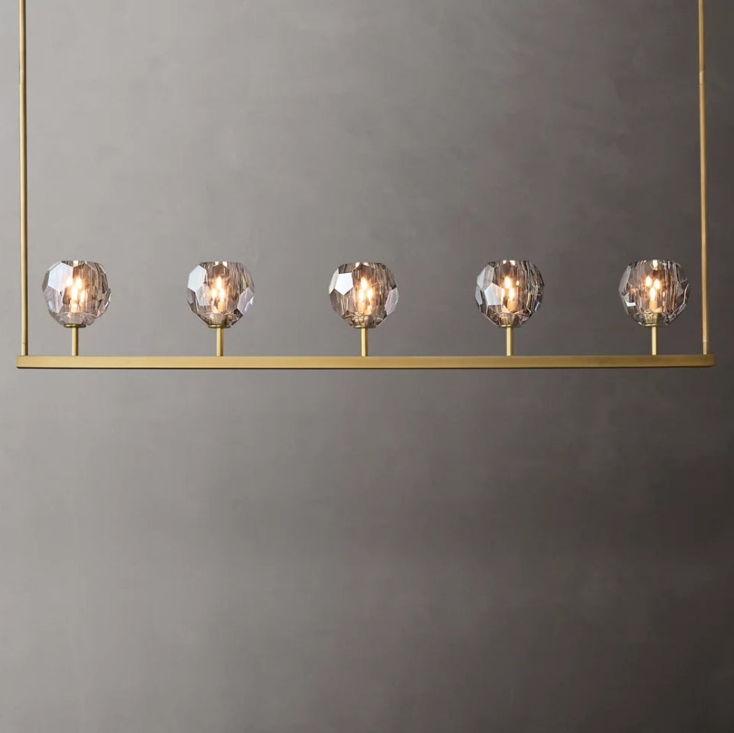 Boule De Modern Smoke Glass Linear Chandelier 48"