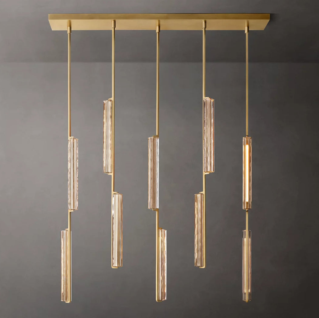 Audubon Modern Crystal Linear Chandelier W54"
