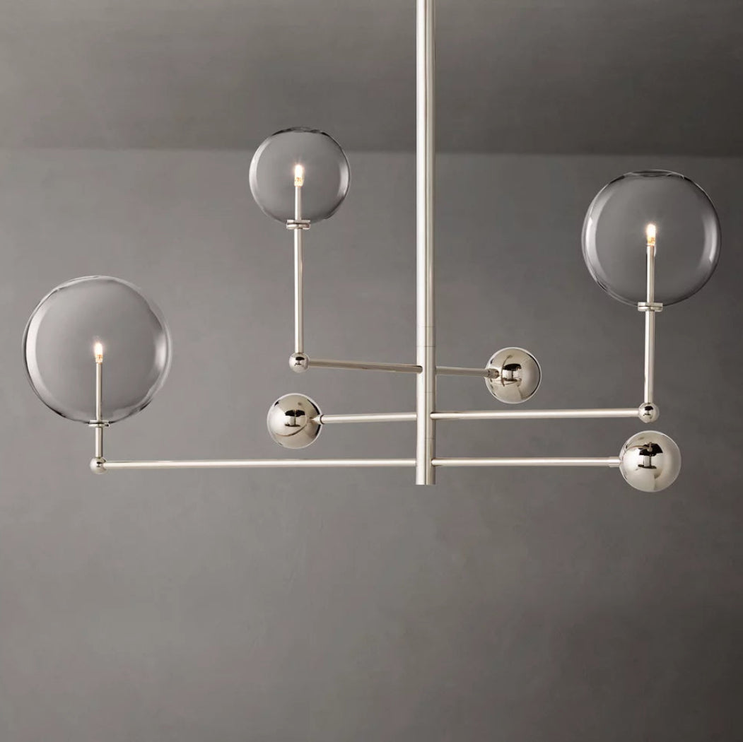 Sierra Glass Glass Globe Mobile Three-Arm Chandelier 46"