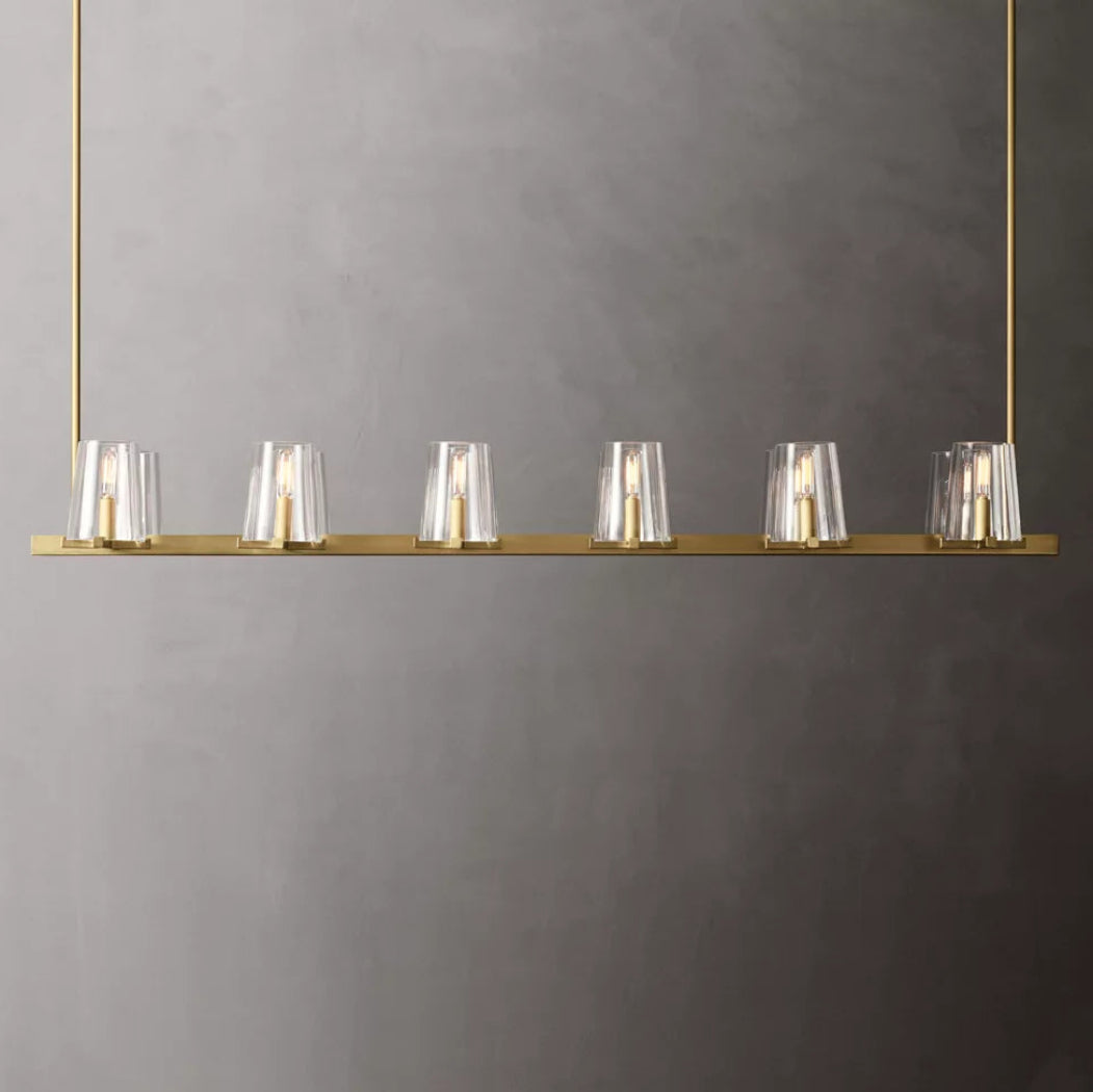Pauillac Modern Linear Glass Chandelier 60"